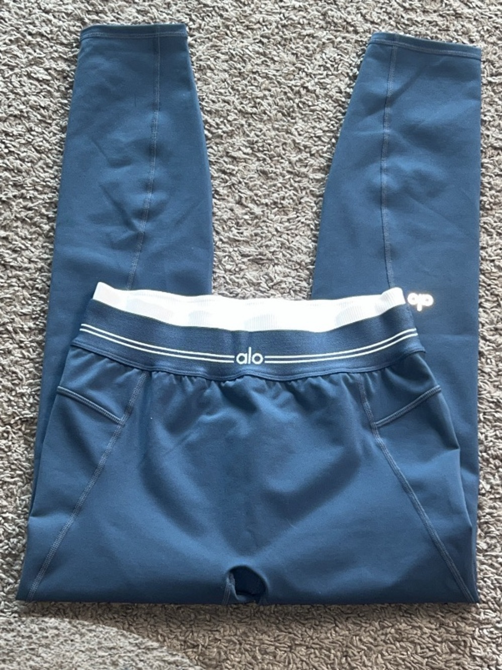 SOLD OUT BLUESTONE/WHITE BETTER TOGETHER AIRBRUSH 7/8 HIGH WAIST LEGGING SIZE S
